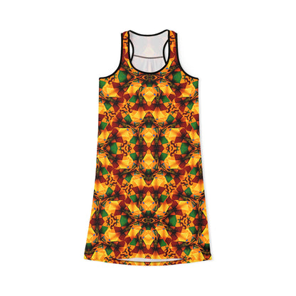 Women's Kaleidoscope Floral Racer back All-Over Print Summer Dress