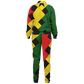 Men's Red Yellow Green and Black Stars Track Jacket and Pants