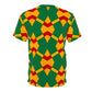 Men Bold Green, Red & Gold African Kente-Inspired Pattern  All-Over Print Tee