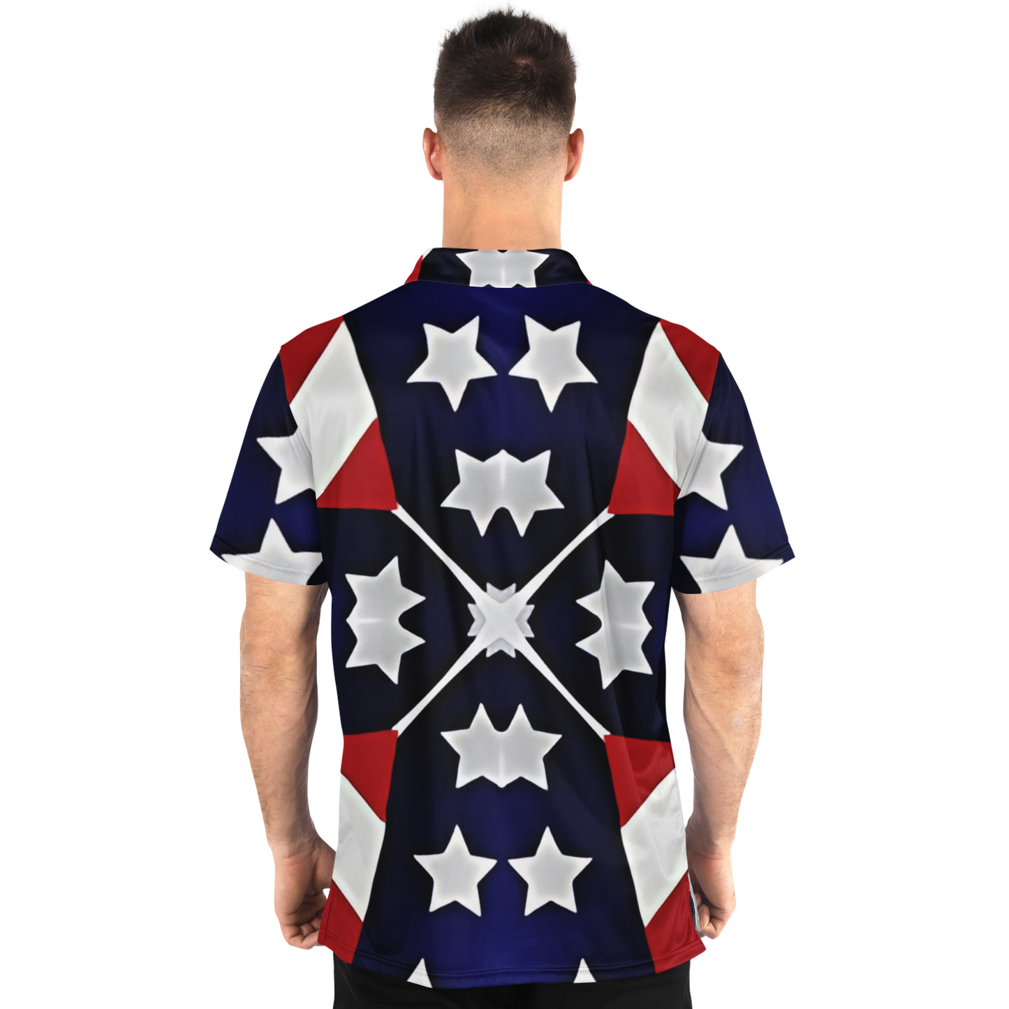 Men's Patriotic Star Flag Polo Shirt