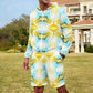 Men's Vibrant Kaleidoscope Geo Pattern All-Over Lightweight Sun Hoodie & Shorts Set