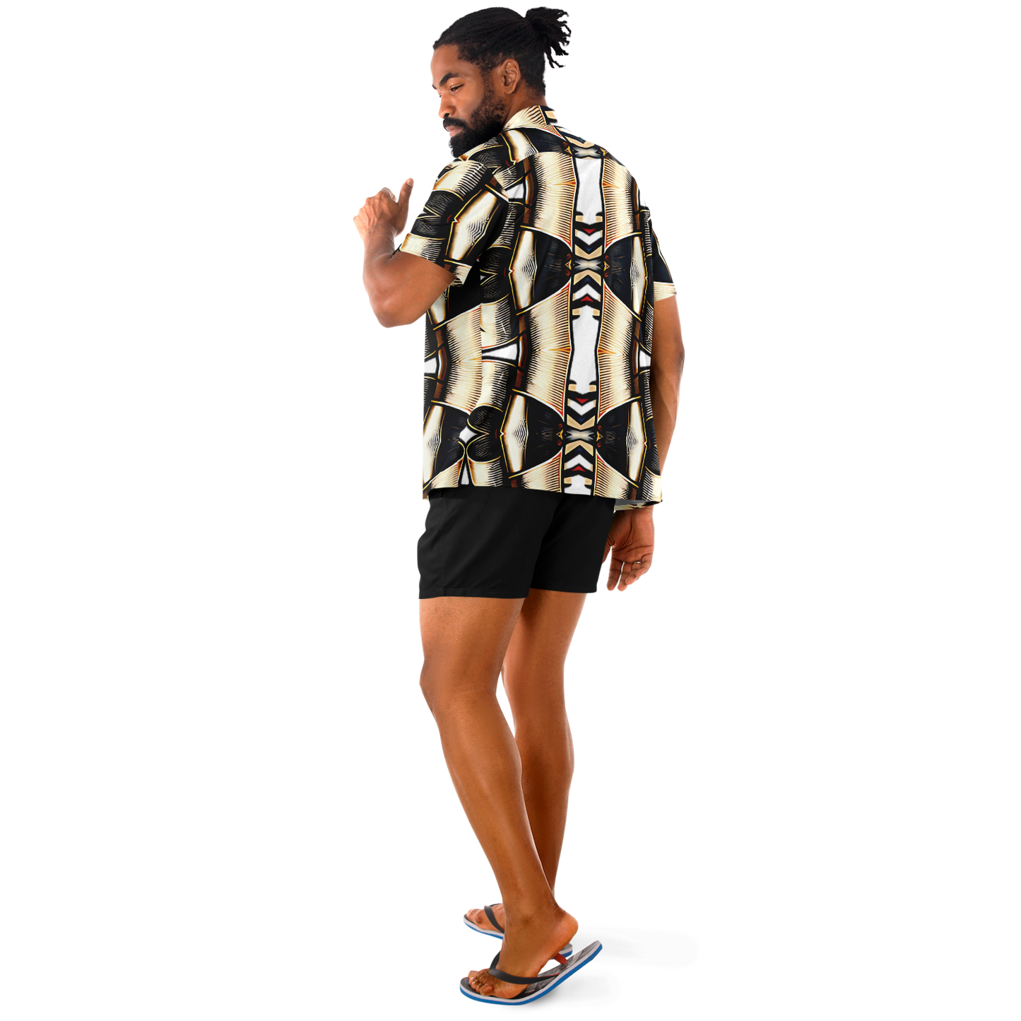 Men's Spread Collar Short Sleeve Button-Down Shirt