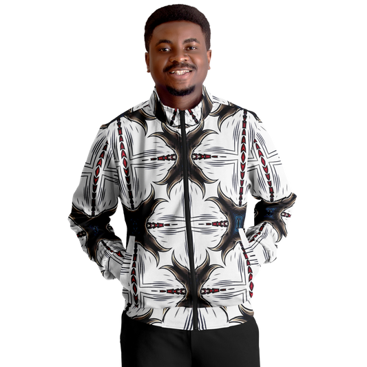 Men's Abstract Symmetry Pattern Polyester Track Jacket