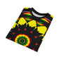 Women's Psychedelic Floral Pattern All-Over Print Tee