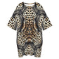 Women's Leopard Kaleidoscope Pattern All-Over Print Oversized T- Shirt Loungewear