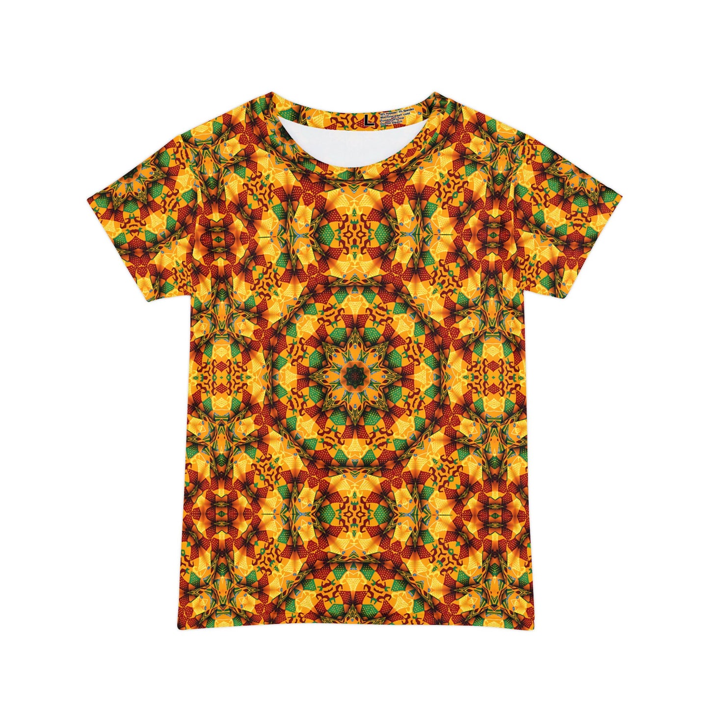 Women's Vibrant Geometric Short Sleeve All-Over Print Shirt