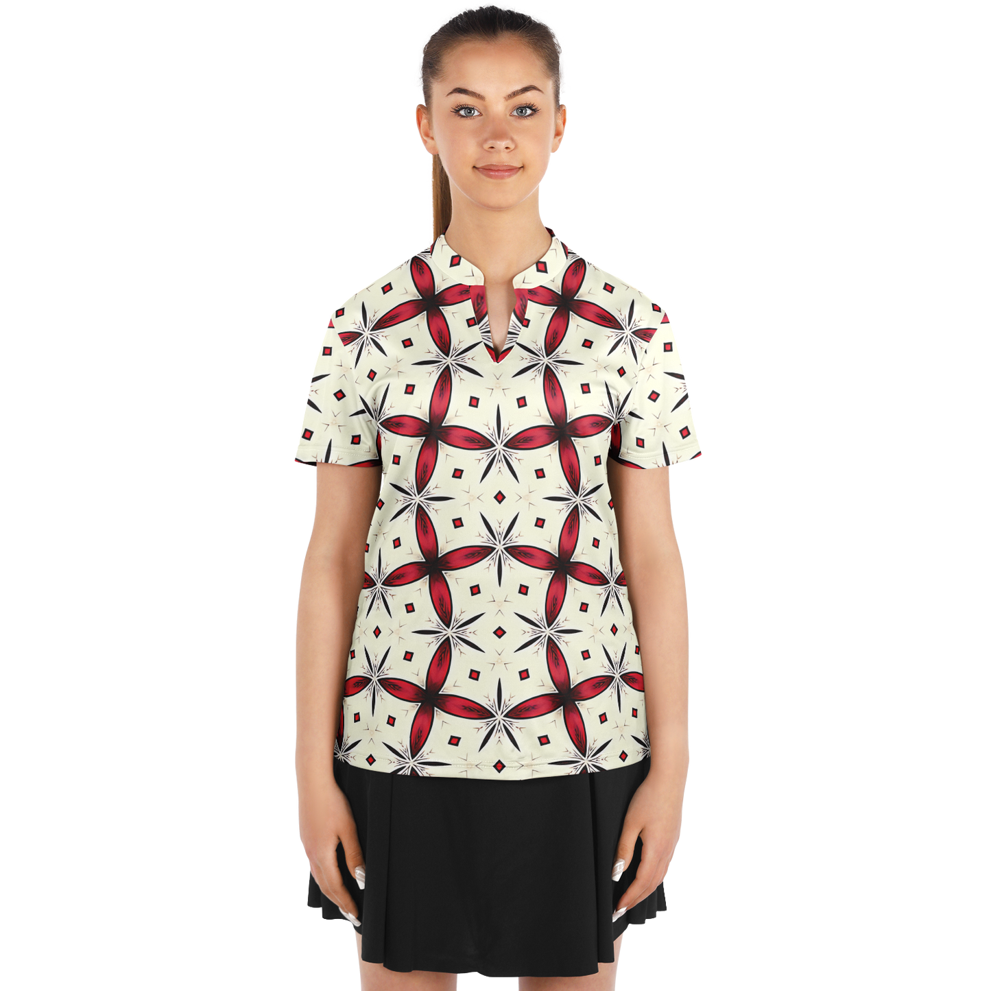 Women's Stand Up Collar Polo Shirt