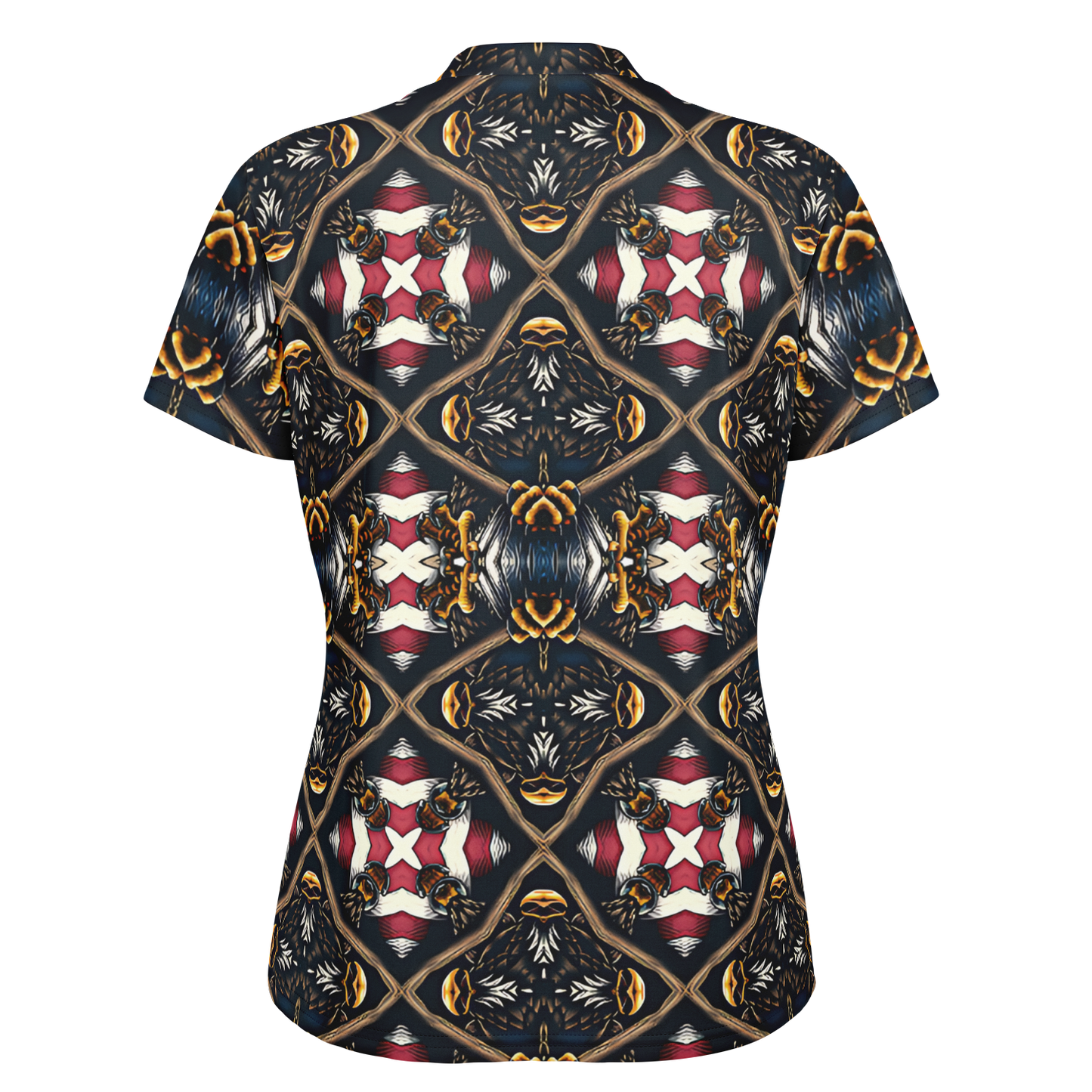 Women's Stand Up Collar Polyester Polo Shirt