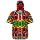 Men's Ghana Flag & Black Star Pattern All-Over Print Hooded Baseball Jersey