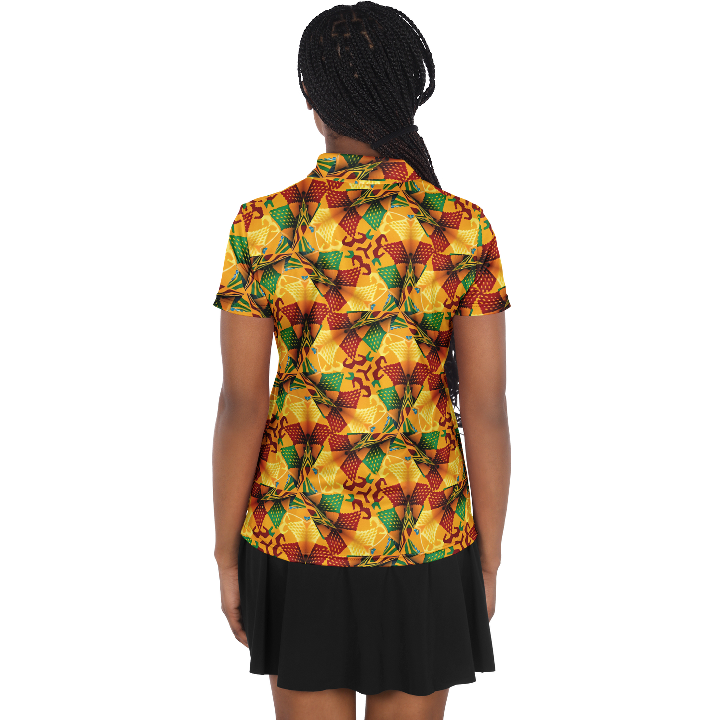 Women's Vibrant Autumn Kaleidoscope Polyester Polo Shirt