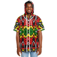 Men's Ghana Flag & Black Star Pattern All-Over Print Hooded Baseball Jersey