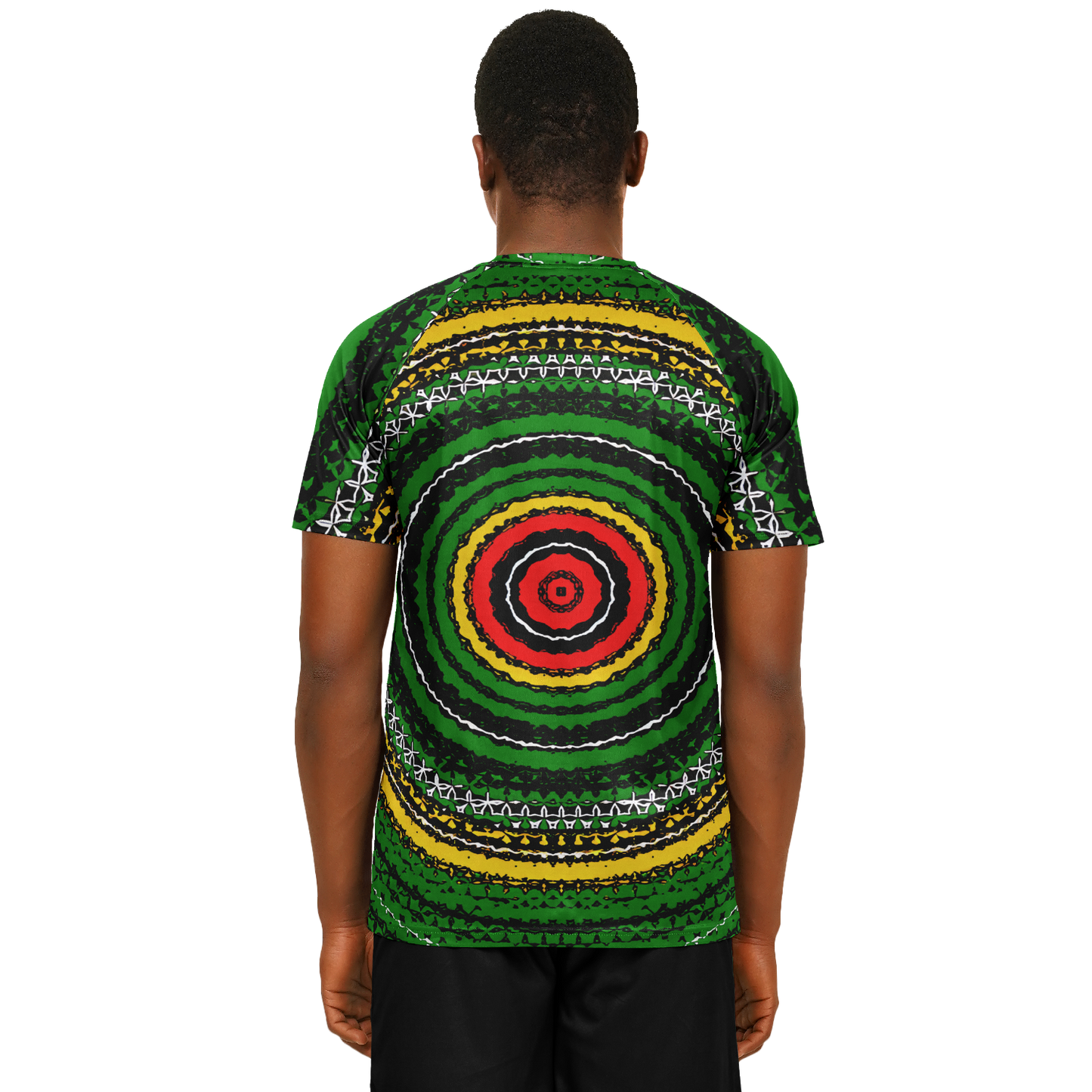 Men's Green Striped with Vibrant Accent Pattern All Over print Men's Soccer Jersey