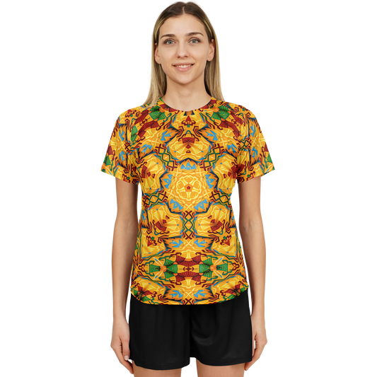 Women's Golden Kaleidoscope Design Soccer Jersey