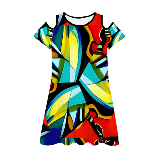 Women's Round Neck Sexy Off The Shoulder Short Dress