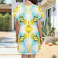 Women's Vibrant Kaleidoscope Geo Pattern All-Over Print Round Neck Pocket Casual Dress
