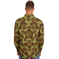 Men's Vibrant Geometric Pattern Spread Collar Long Sleeve Button-Down All Over Print Shirt.