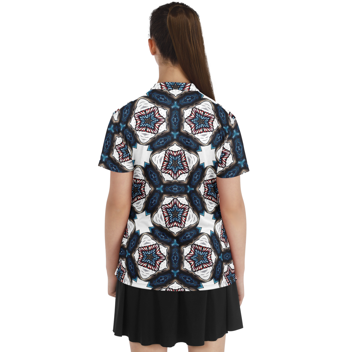 Women's Stand Up Collar Polo Shirt