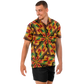 Men's African Kente Geometric Pattern All-Over Print Spread Collar Short Sleeve Button-Down Shirt