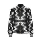 Women's Black & White Geometric Pattern All-Over Print Bomber Jacket for Women