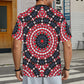 Men's Patriotic Mandala Red White Blue Pattern All Over Print  Cut & Sew  Ribbed Collar T-Shirt
