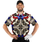 Men's Patriotic Stars & Cross Kaleidoscope Pattern All-Over Print Polo Shirt