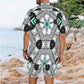 Men's Kaleidoscope Geometric Pattern All Over Print  Hawaiian Shirt & Shorts Set