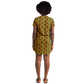 Women's African Kente Geometric Pattern All-Over Print T-Shirt Dress