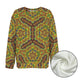Women's Kaleidoscope Geo Pattern All-Over Print Crew Neck Sweater