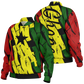 Men's Ghana Flag & Black Star Pattern All-Over Print Baseball Jacket