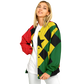 Women's Ghana Flag & Black Star Pattern All-Over Print Baseball Jacket