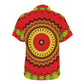 Women's Red Tribal Kaleidoscope Pattern All Over Print Zipper Polo Shirt