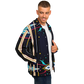 Men's Abstract Neon Geometry Pattern Design All Over Print Baseball Jacket