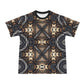 Men's Geometric Kaleidoscope Brown Pattern All Over Print All Over Print Ribbed Collar T-Shirt