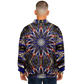 Men's Starburst Patriotic Colors Pattern All-Over-Print Baseball Jacket