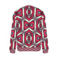 Women's Red Geometric Kaleidoscope Pattern All Over Print Crew Neck Sweater