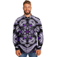 Men's Kaleidoscope Purple Pattern Spread Collar Long Sleeve Button-Down All Over Print Shirt.