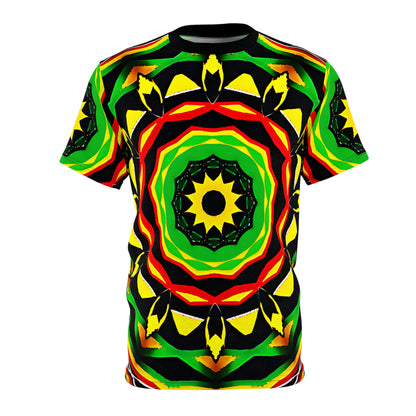 Women's Psychedelic Bold Reggae Colors All Over Print Tee