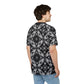 Men's Black & White Kaleidoscope Pattern All-Over Print Graphic Shirt