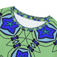 Women's Blue Starburst Kaleidoscope Pattern All-Over Print Unisex Cut & Sew Tee