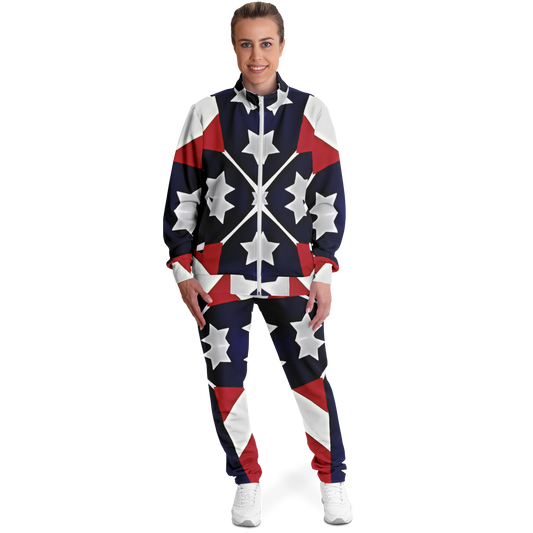 Women's Patriotic Star Flag Track Jacket and Pants