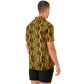 Men's African Kente Kaleidoscope Pattern All-Over Print Spread Collar Short Sleeve Button-Down Shirt