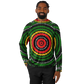 Men's Green Striped with Vibrant Accent Pattern All Over print Long Sleeve Hooded Performance Shirt