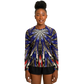 Women's Starburst Patriotic Colors Pattern All-Over-Print Long Sleeve Performance Shirt