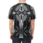 Men's Black & Silver Symmetry Pattern All-Over Print Tee