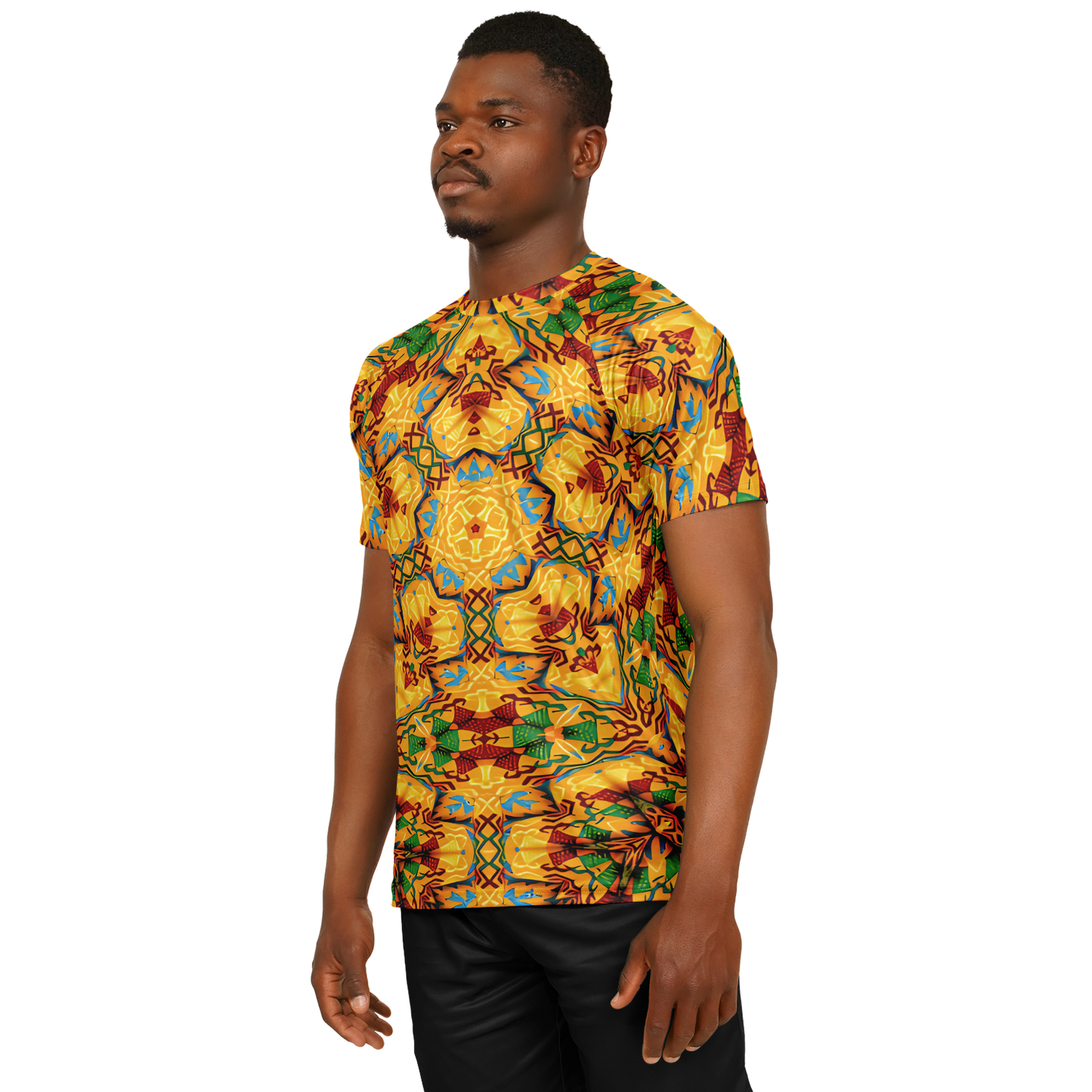 Men's Golden Kaleidoscope Design Soccer Jersey