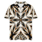Men's Golden Baroque Pattern All-Over Print Zip-Up Polo Set