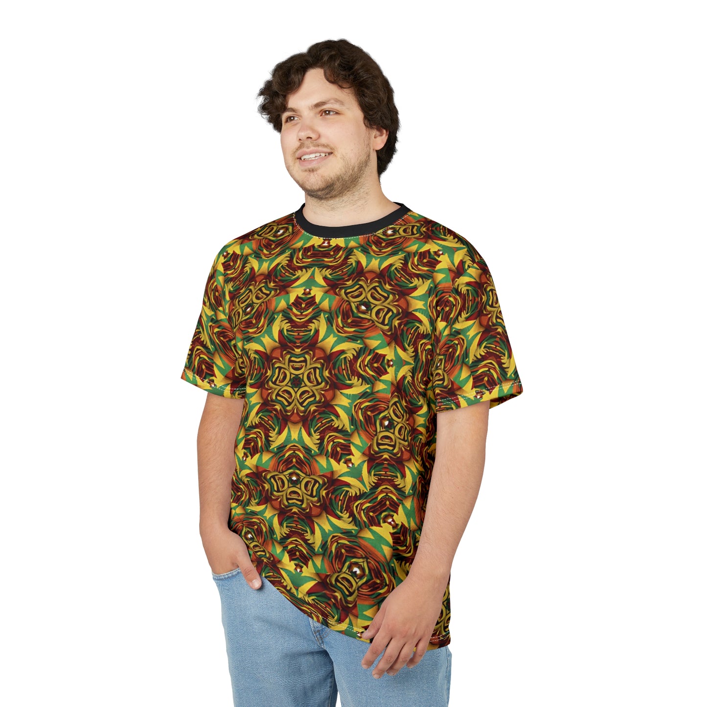 Men's Vibrant Geometric Unisex Cut & Sew Tee