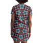 Women's Red, Green & White Teal Aztec Geo Pattern All-Over Print T-Shirt Dress