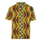 Men's African Kente Geometric Pattern All-Over Print Zipper Polo Shirt