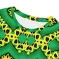 Women's Kaleidoscope Green & Yellow All-Over Print Tee